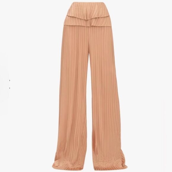 ANDREA IYAMAH Beige LINEA PLEATED
PANTS(Size Small) - Picture 3 of 7